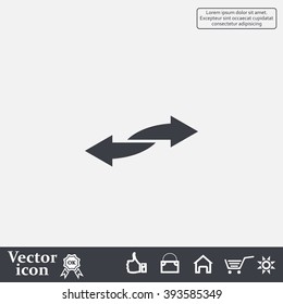 The left and right arrows icon. Arrows symbol.