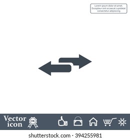 The left and right arrows icon. Arrows symbol.