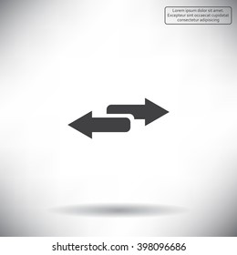 The left and right arrows icon. Arrows symbol.
