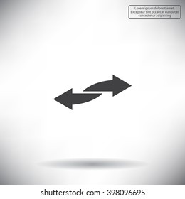 The left and right arrows icon. Arrows symbol.