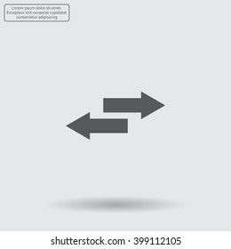 The left and right arrows icon. Arrows symbol.