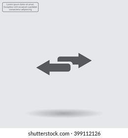 The left and right arrows icon. Arrows symbol.