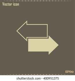 The left and right arrows icon. Arrows symbol. Vector illustrati