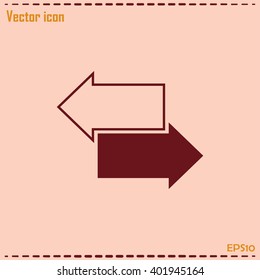 The left and right arrows icon. Arrows symbol. Vector illustrati