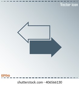 The left and right arrows icon. Arrows symbol. Vector illustration