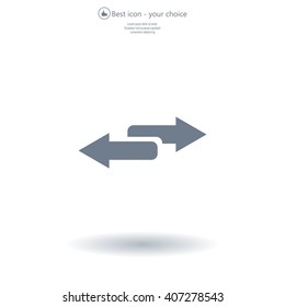 The left and right arrows icon. Arrows symbol.