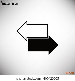 The left and right arrows icon. Arrows symbol. Vector illustrati