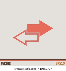 The left and right arrows icon. Arrows symbol. Vector illustrati