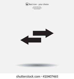 The left and right arrows icon. Arrows symbol.
