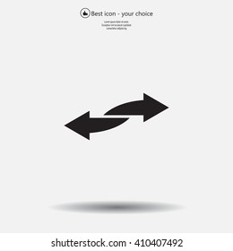 The left and right arrows icon. Arrows symbol.
