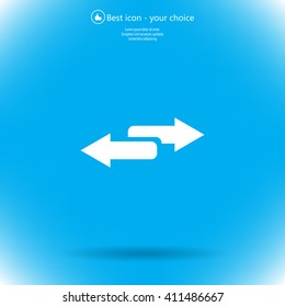 The left and right arrows icon. Arrows symbol.