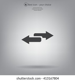 The left and right arrows icon. Arrows symbol.