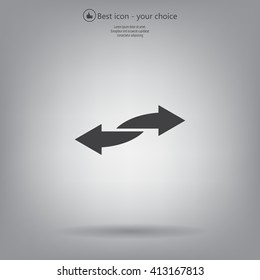 The left and right arrows icon. Arrows symbol.