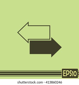 The left and right arrows icon. Arrows symbol.