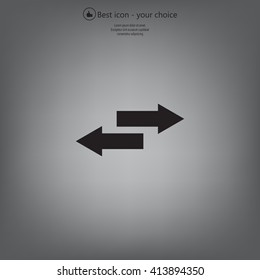 The left and right arrows icon. Arrows symbol.