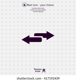 The left and right arrows icon. Arrows symbol.