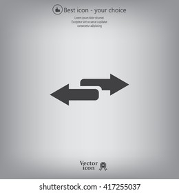 The left and right arrows icon. Arrows symbol.