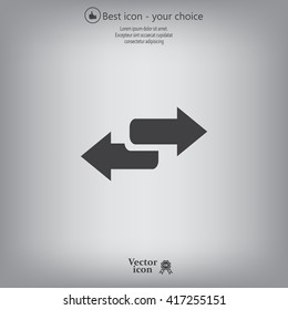 The left and right arrows icon. Arrows symbol.