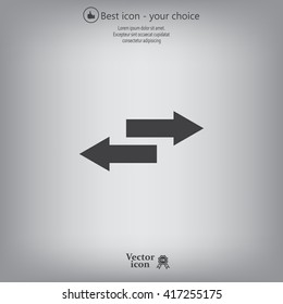 The left and right arrows icon. Arrows symbol.