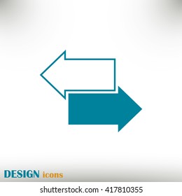 The left and right arrows icon. Arrows symbol.