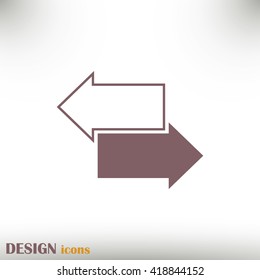 The left and right arrows icon. Arrows symbol.
