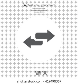 The left and right arrows icon. Arrows symbol.