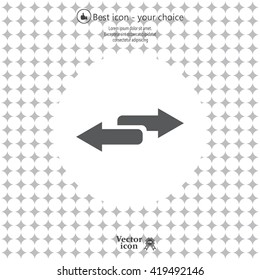 The left and right arrows icon. Arrows symbol.