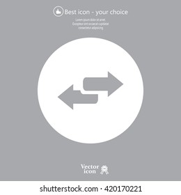 The left and right arrows icon. Arrows symbol.