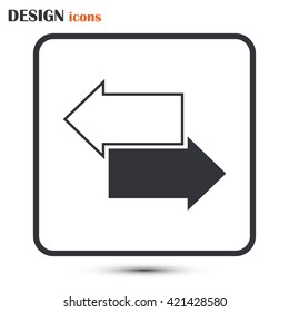The left and right arrows icon. Arrows symbol.