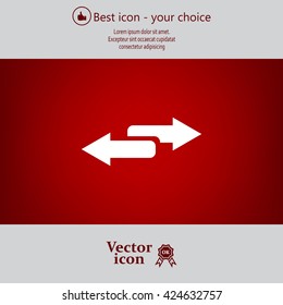The left and right arrows icon. Arrows symbol.