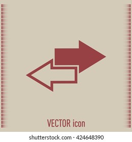 The left and right arrows icon. Arrows symbol. Vector illustrati