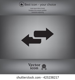 The left and right arrows icon. Arrows symbol.