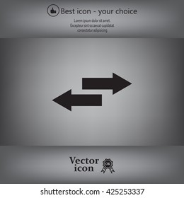 The left and right arrows icon. Arrows symbol.