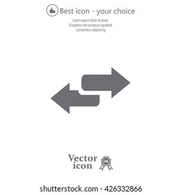 The left and right arrows icon. Arrows symbol.