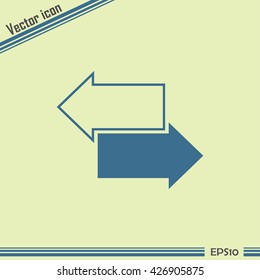 The left and right arrows icon. Arrows symbol.