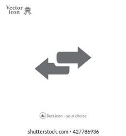 The left and right arrows icon. Arrows symbol.