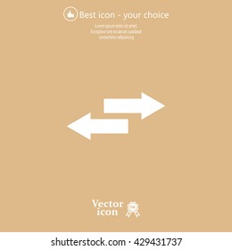 The left and right arrows icon. Arrows symbol.