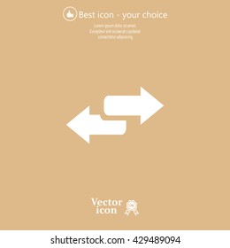 The left and right arrows icon. Arrows symbol.