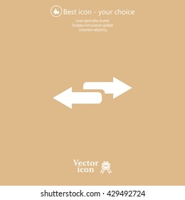 The left and right arrows icon. Arrows symbol.