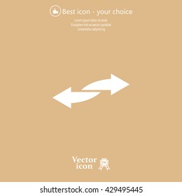 The left and right arrows icon. Arrows symbol.