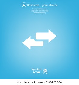 The left and right arrows icon. Arrows symbol.