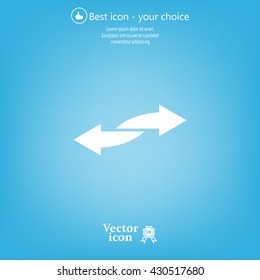 The left and right arrows icon. Arrows symbol.