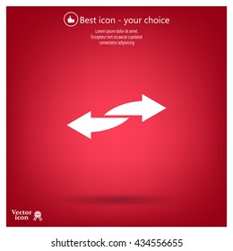 The left and right arrows icon. Arrows symbol.