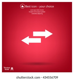 The left and right arrows icon. Arrows symbol.