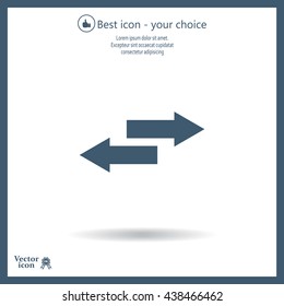 The left and right arrows icon. Arrows symbol.