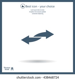 The left and right arrows icon. Arrows symbol.