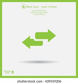 The left and right arrows icon. Arrows symbol.