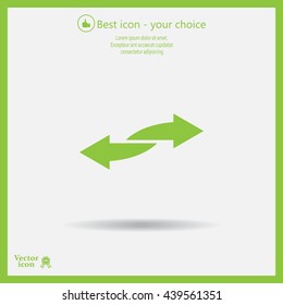 The left and right arrows icon. Arrows symbol.