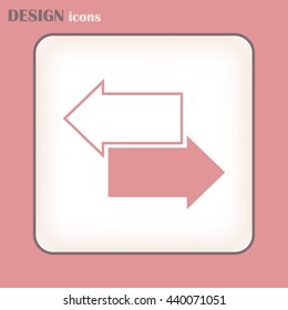 The left and right arrows icon. Arrows symbol.