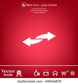 The left and right arrows icon. Arrows symbol.